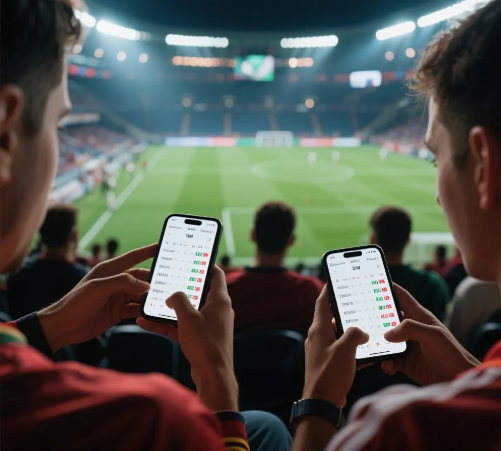 手機查看世界盃賽程與比分直播示意